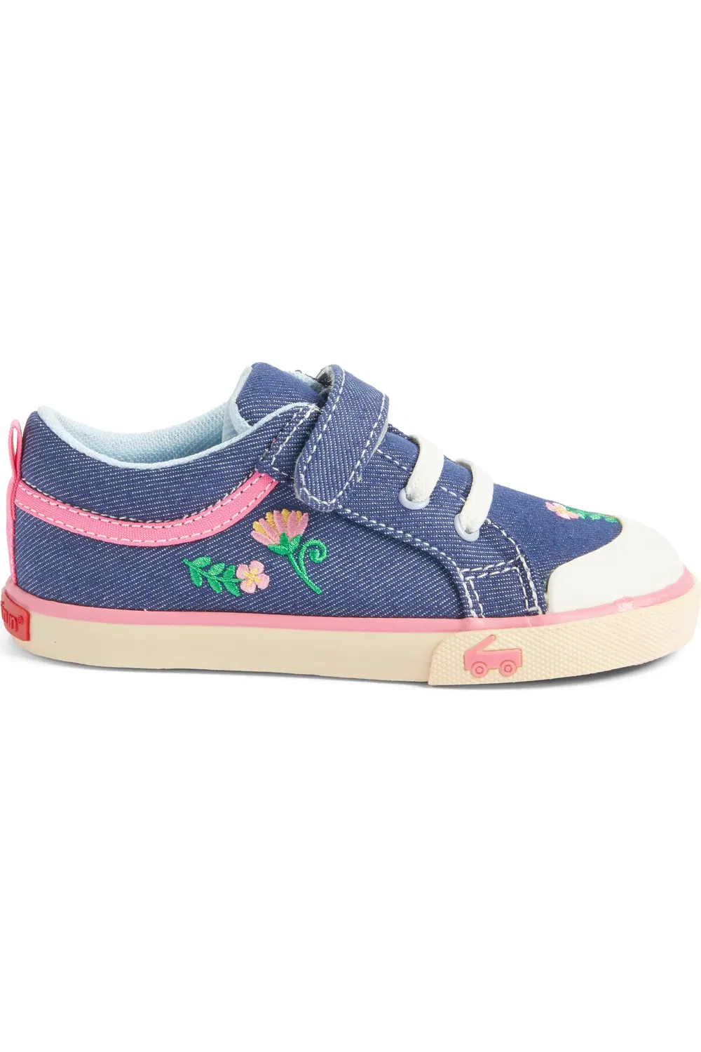 Детские кроссовки на липучке Kristin See Kai Run, Blue Denim/Garden — фото 3