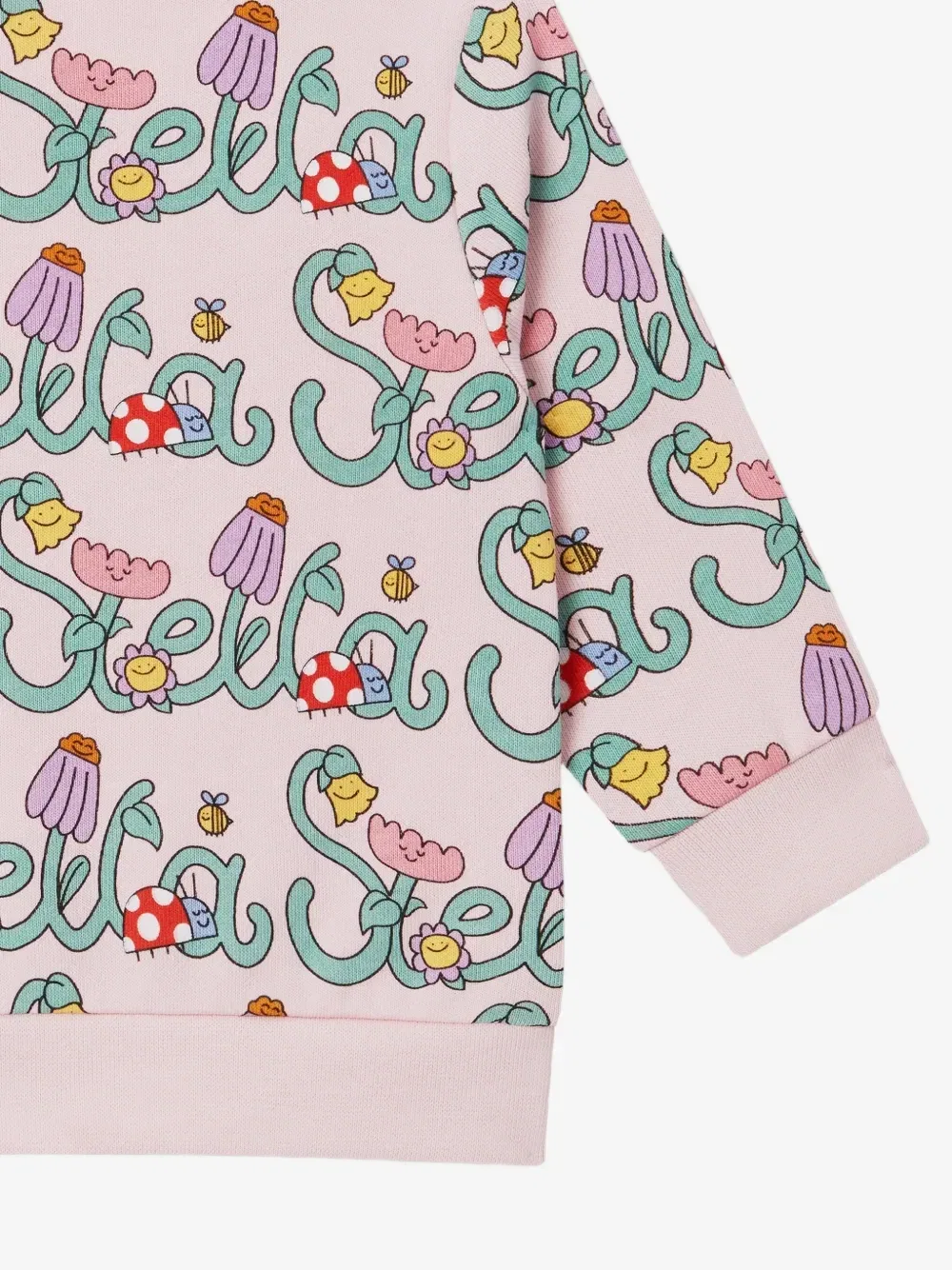 Хлопковый свитшот с логотипом Vine Stella McCartney Kids, розовый — фото 3
