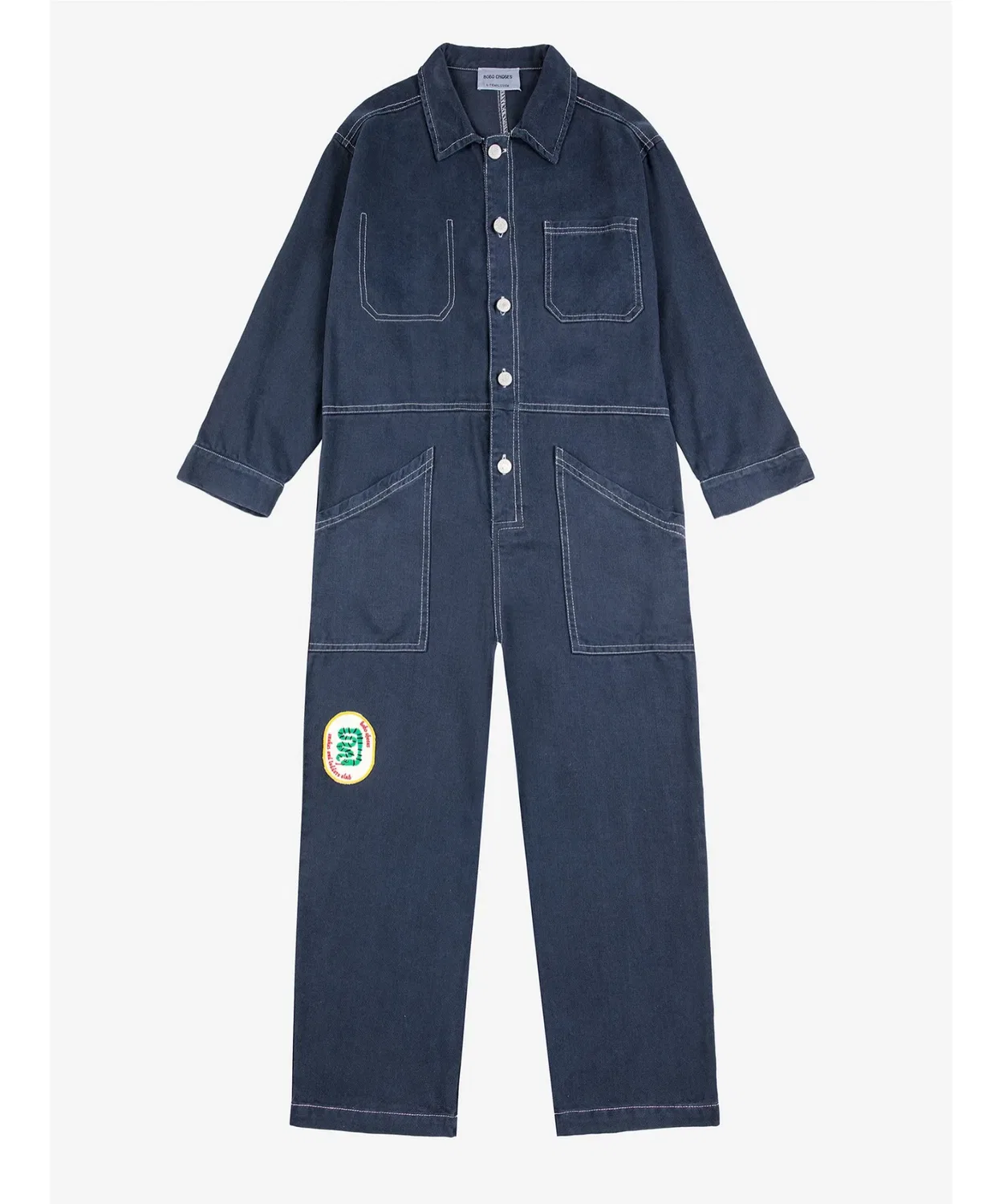 Детский комбинезон с принтом Snake Woven Overall BOBO CHOSES, Dark Navy — фото 3