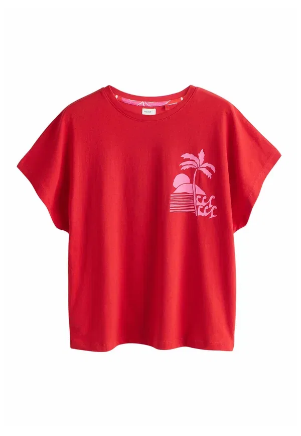 Комплект пижамный хлопковый Set - pyjama set Next, Red Palm, красный — фото 2