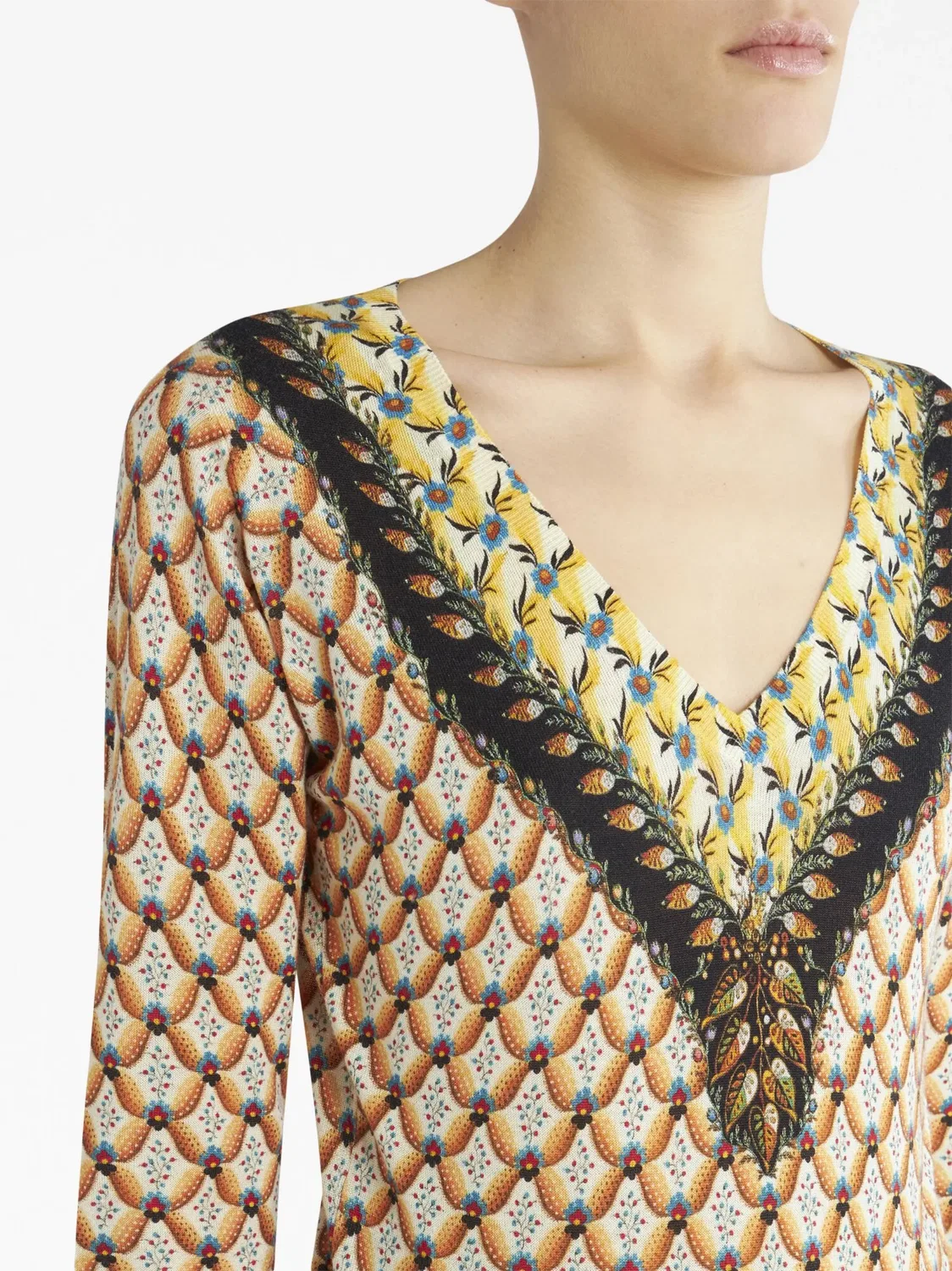 Топ с цветочным принтом ETRO, оранжевый — фото 4