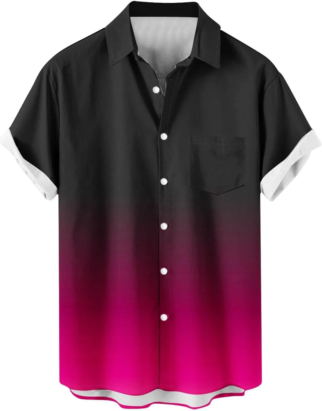 Мужская свободная рубашка с градиентом Generic, Hot Pink — фото 3