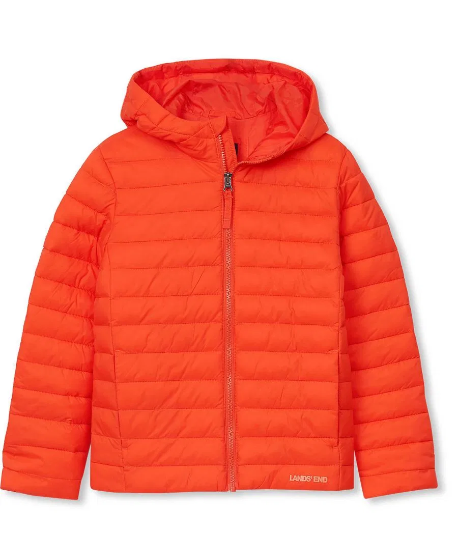 Детская куртка с капюшоном FeatherFree Insulated Hooded Packable Lands' End, Bright Orange