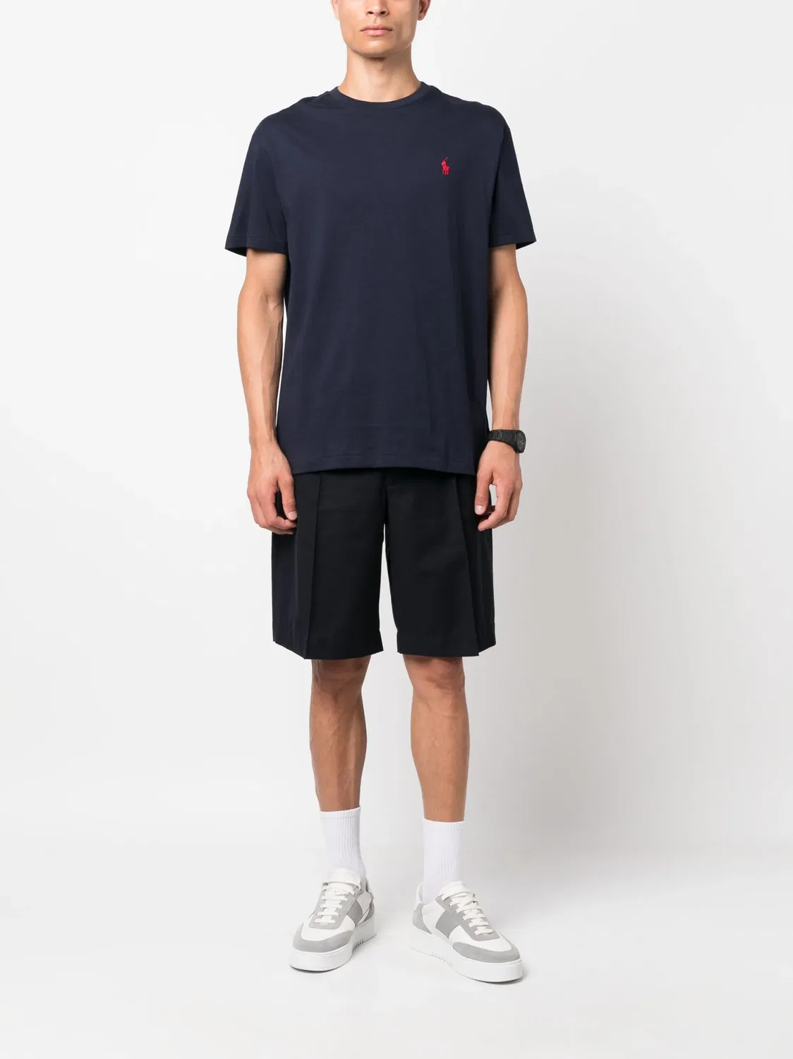 Polo Ralph Lauren Хлопковая футболка с вышитым логотипом, синяя — фото 3