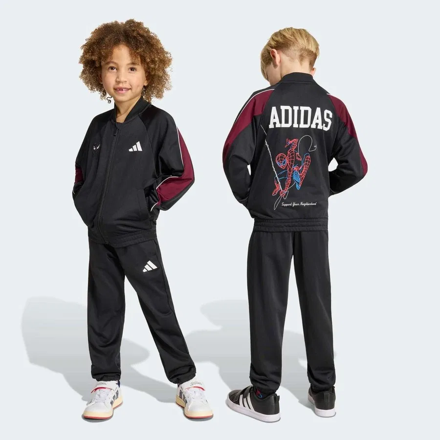 Детский спортивный костюм с принтом Marvel Spider-Man adidas, Черный