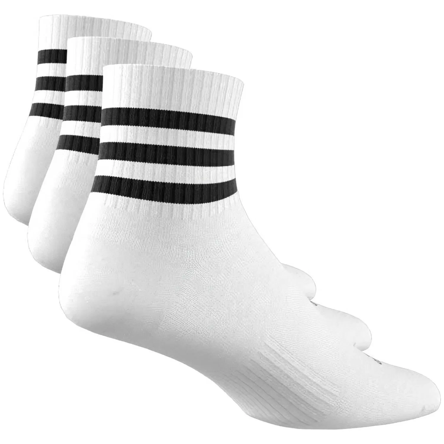 Мужские носки с принтом 3-Stripes Cushioned Sportswear Mid-Cut Socks 3P Adidas, Weiss — фото 2