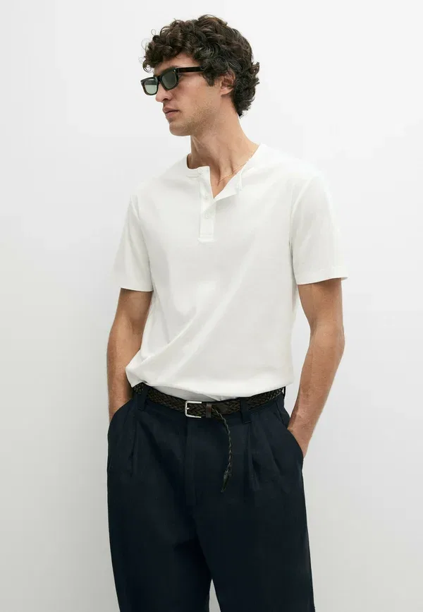 Футболка хлопковая Basic t-shirt Massimo Dutti, белый