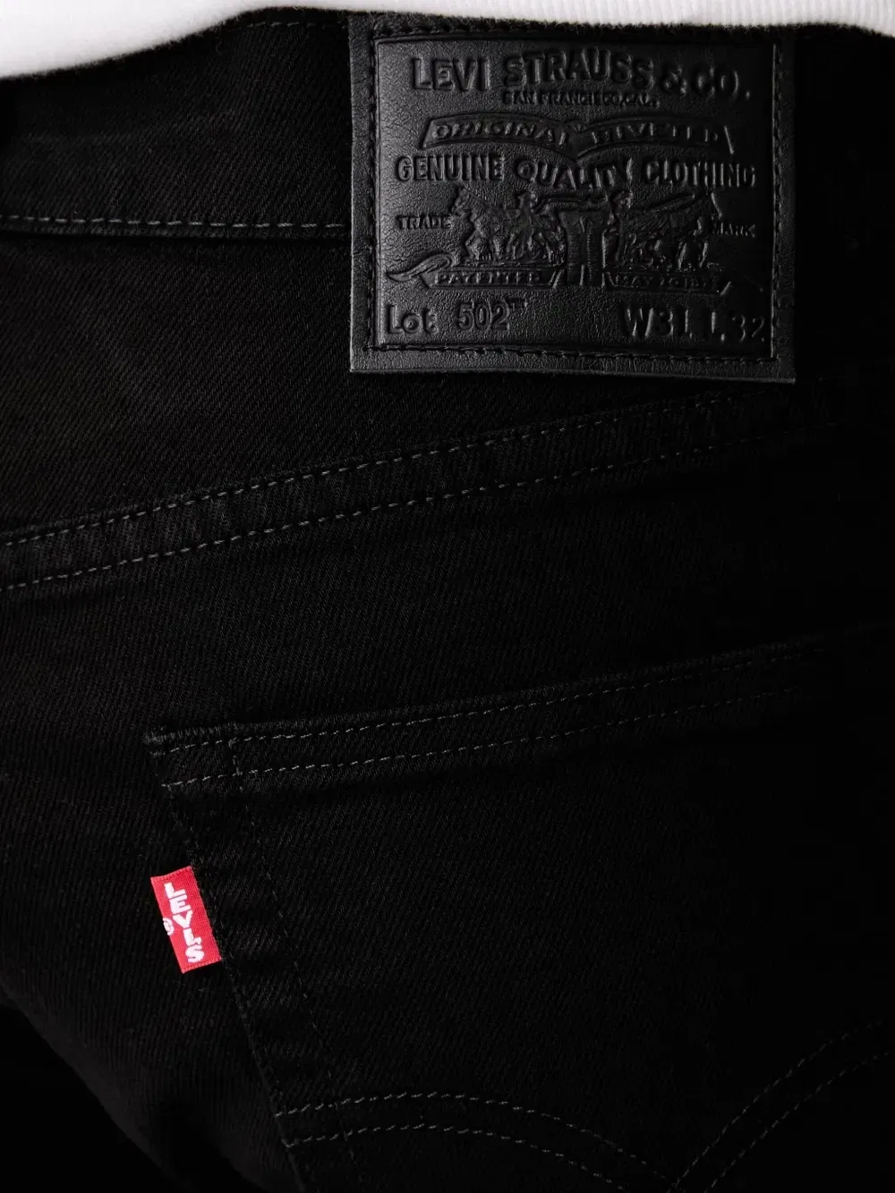 Джинсы зауженного кроя Levi's 502 с нашивкой-логотипом, черный — фото 4