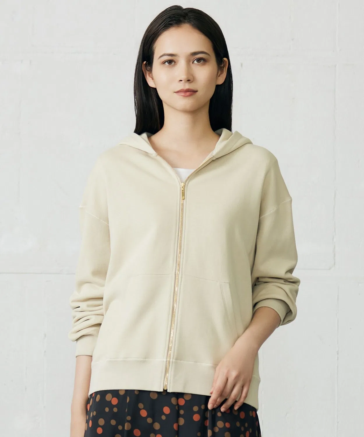 Детский худи с длинным рукавомClear Loop Back Zip Jiyuku, Beige