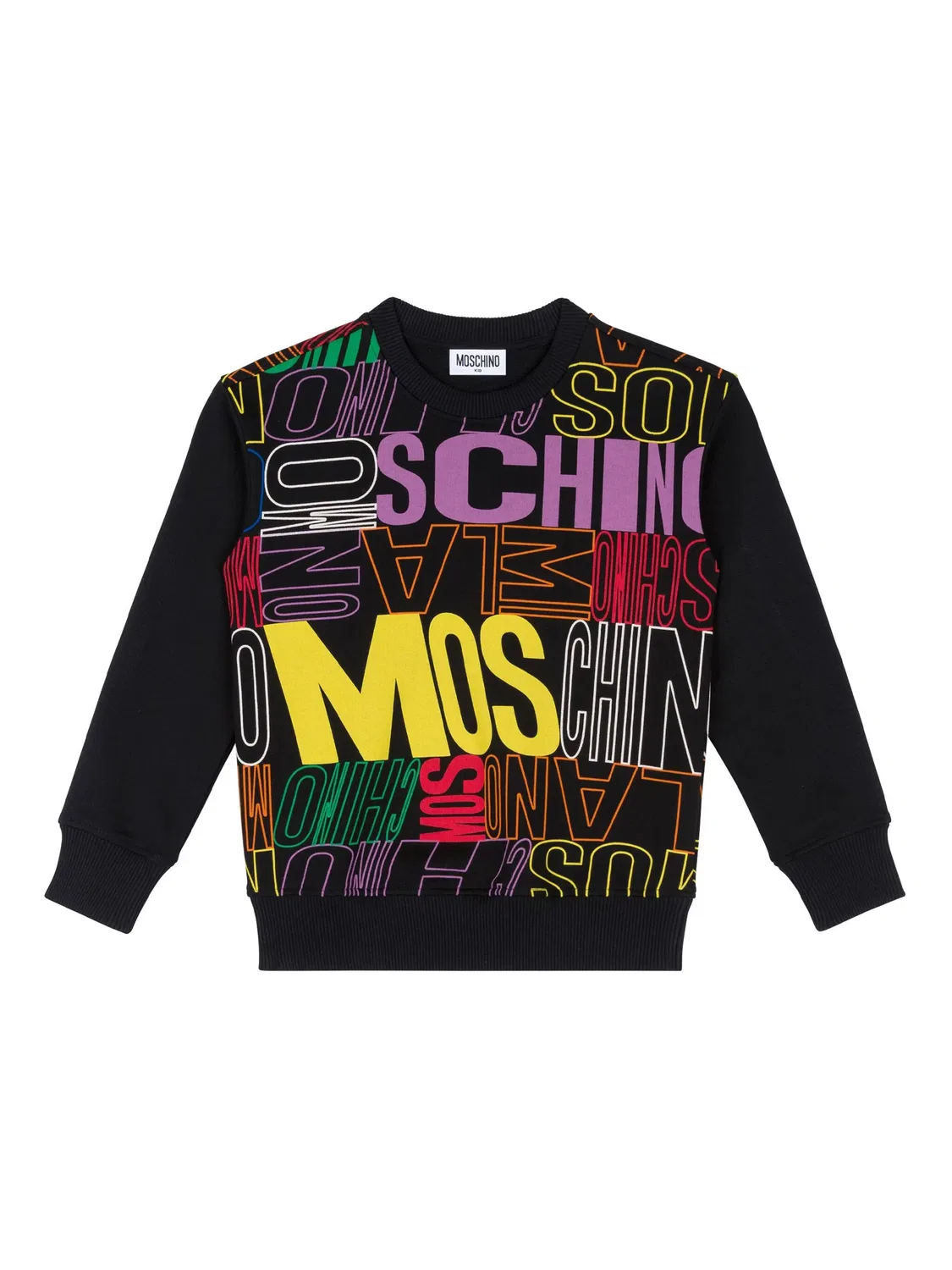 Свитшот с логотипом по всему изделию Moschino, черный