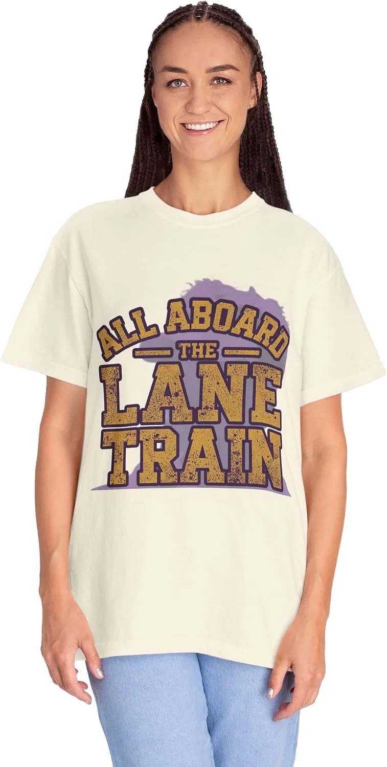 Футболка с принтом All Aboard The Lane Train Comfort Colors, Ivory — фото 4