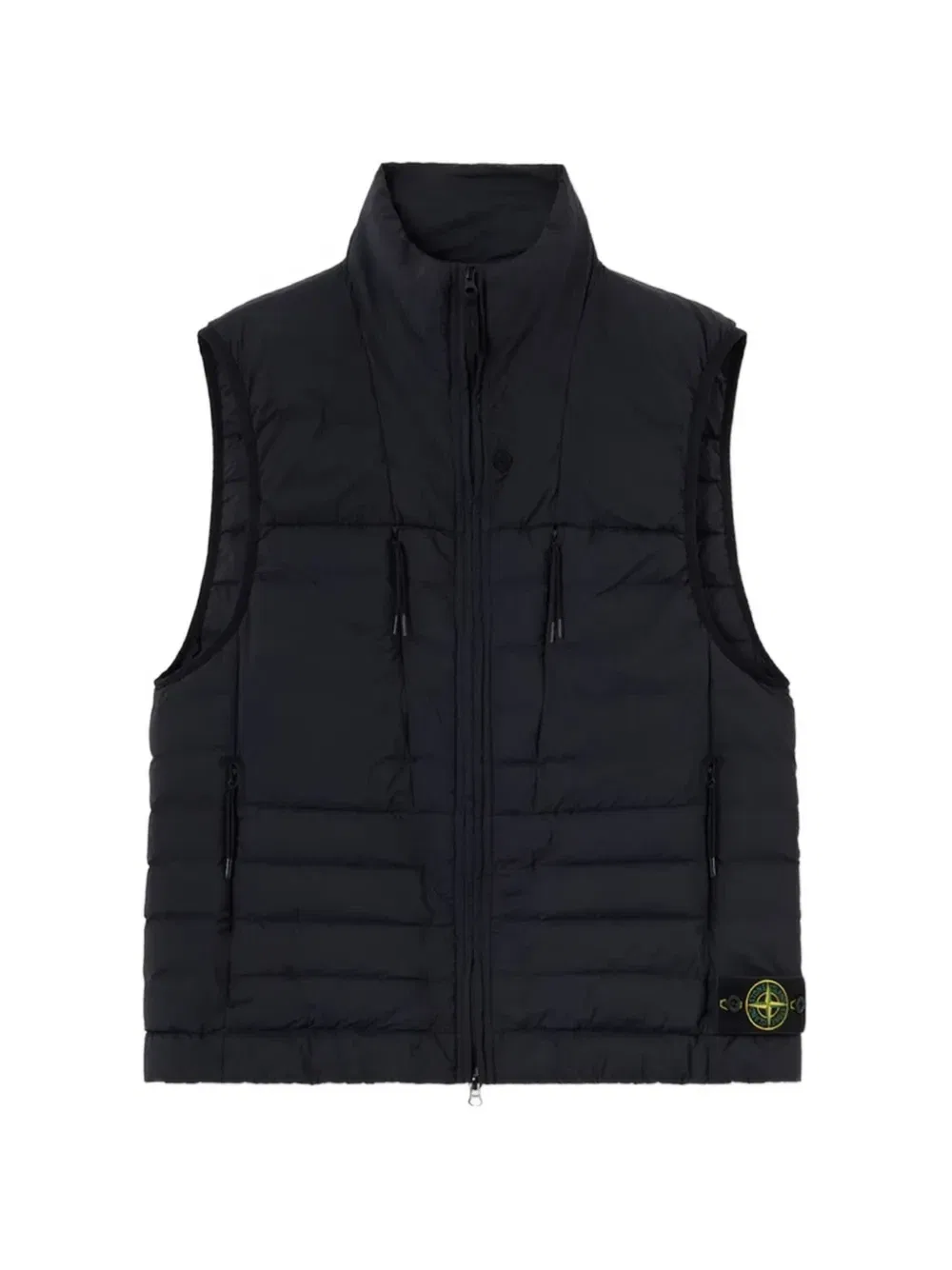 Стеганый жилет с нашивкой-логотипом Stone Island, черный