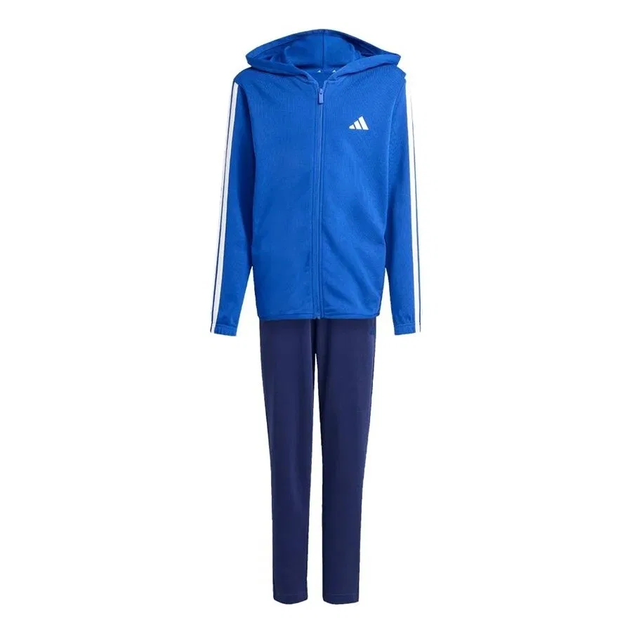 Детский спортивный комплект из футера с длинным рукавом adidas, Синий — фото 2