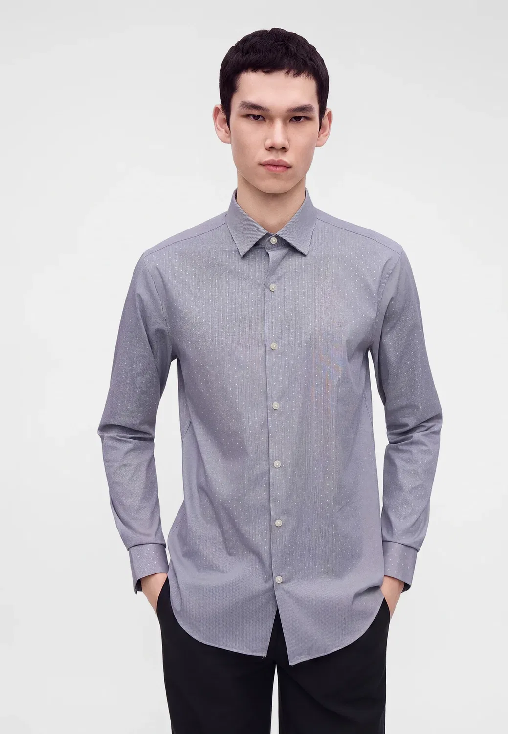 Узкая рубашка Calvin Klein, Crown Blue — фото 4