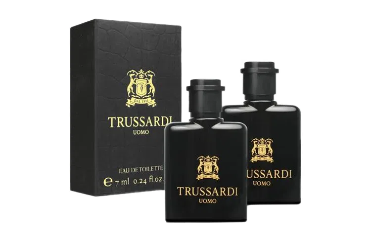 Мужской парфюмерный набор TRUSSARDI Uomo, 7 мл × 2, древесно-кожаный аромат