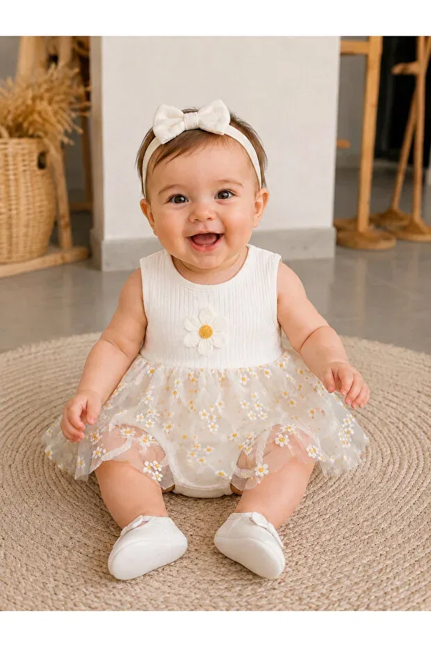 Детское платье для девочек с вышивкой Coolminies, Daisy