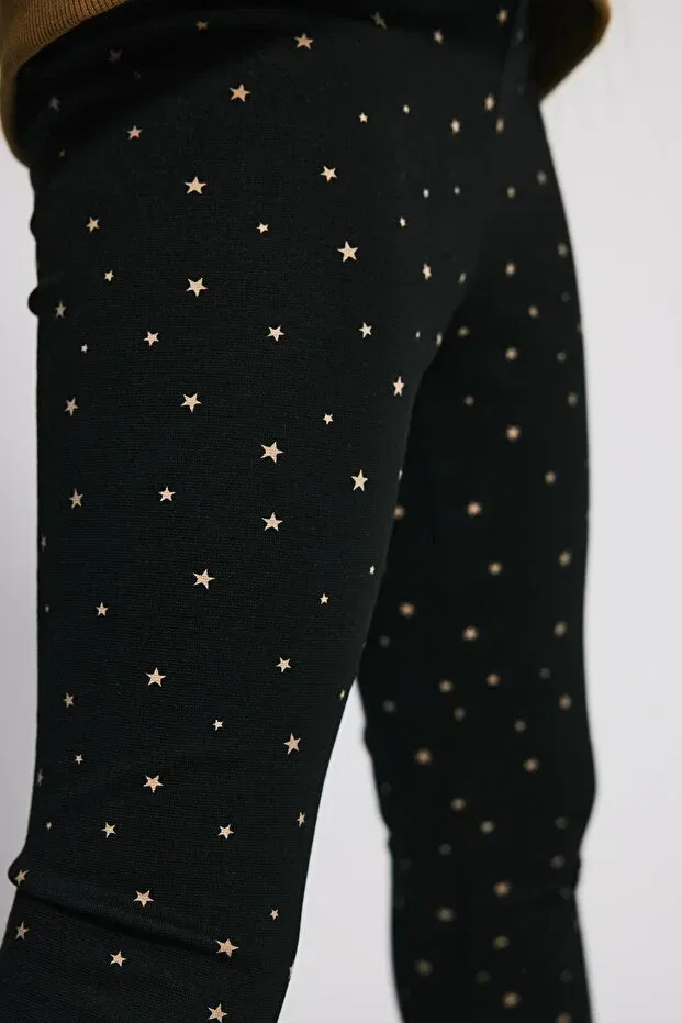 Детские леггинсы для девочек с принтом Star Pattern Babokah, Starred — фото 2