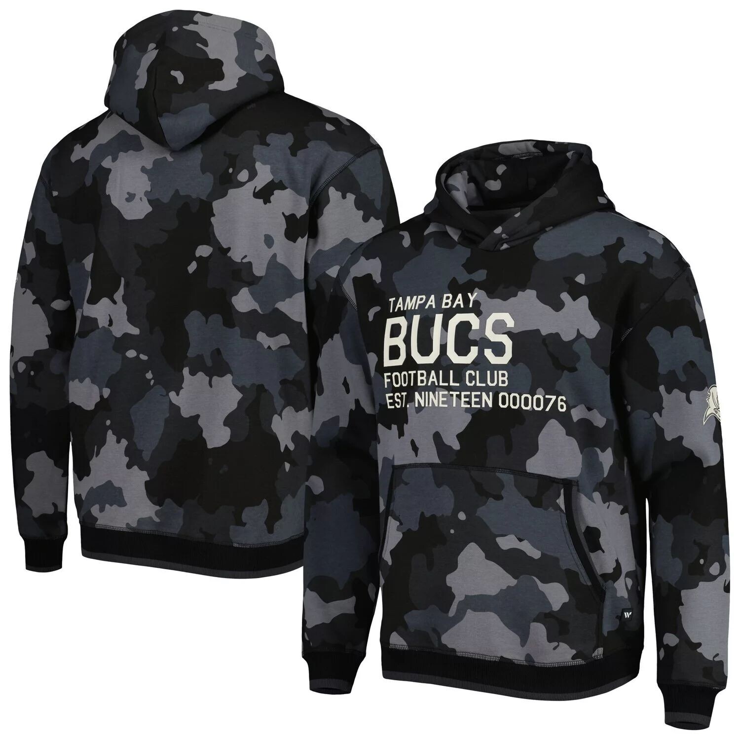 

Мужской черный пуловер с капюшоном и камуфляжным принтом The Wild Collective Tampa Bay Buccaneers