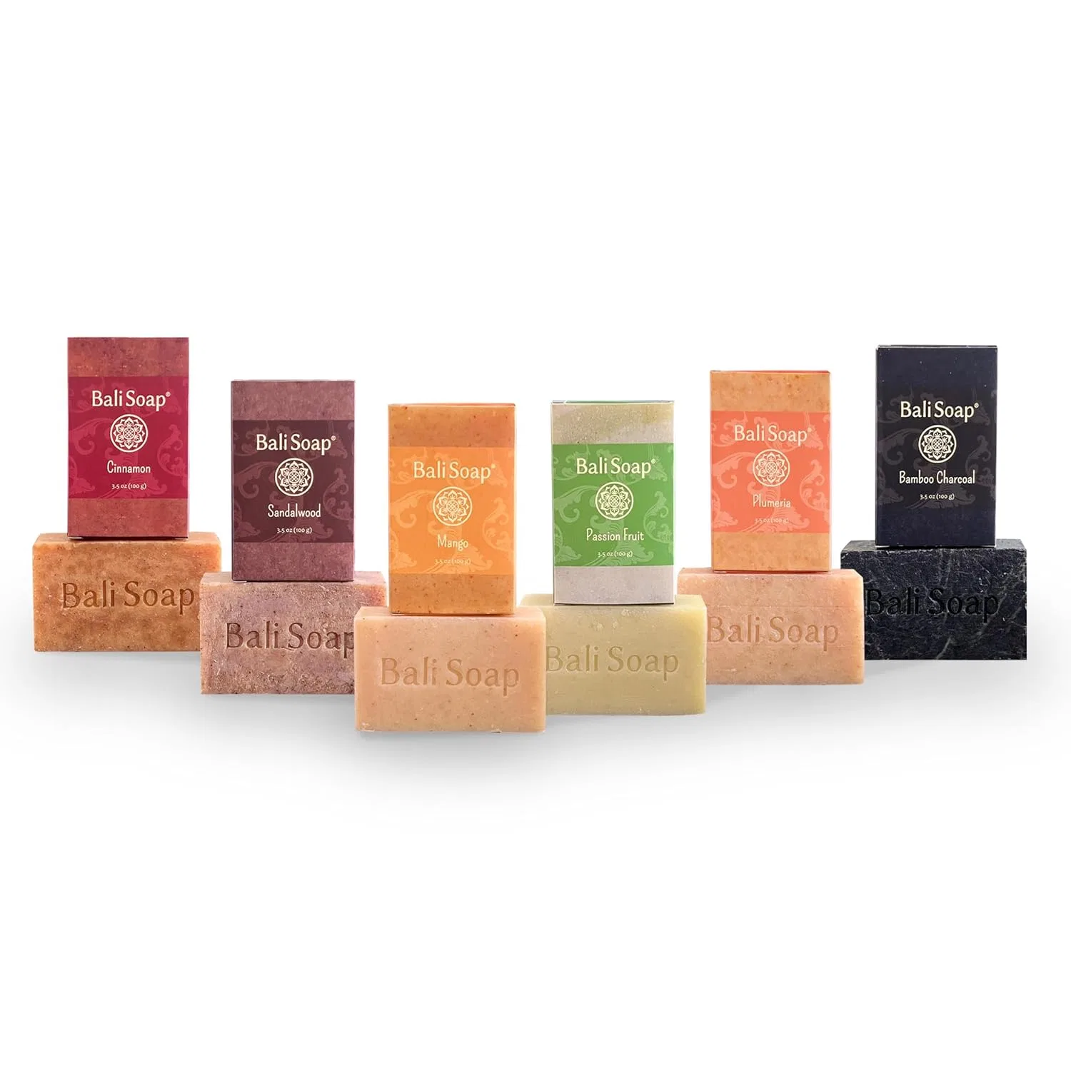 Натуральное мыло ручной работы Bali Soap Orange Collection, набор 6 шт. по 100 г, красный — фото 3