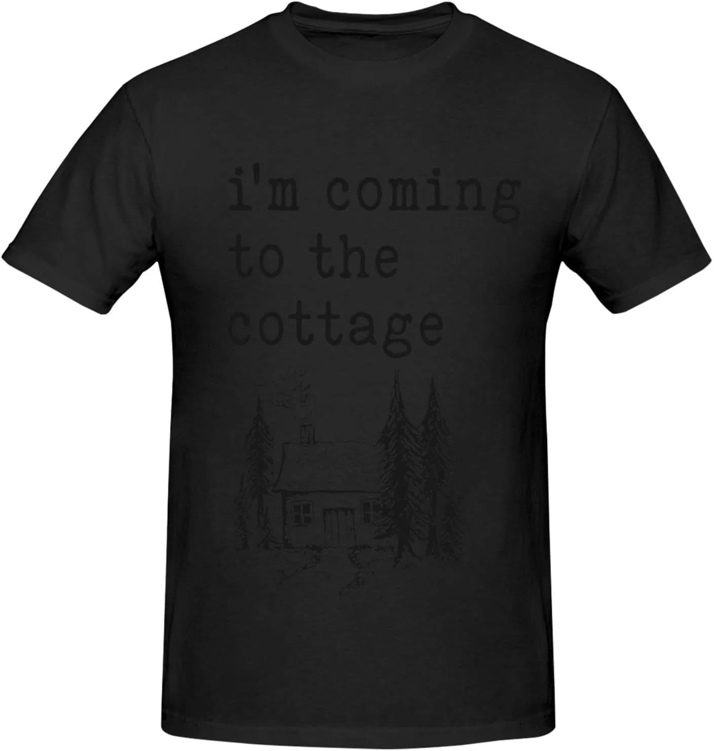 Мужская футболка с принтом I'm Coming To The Cottage Generic, Black