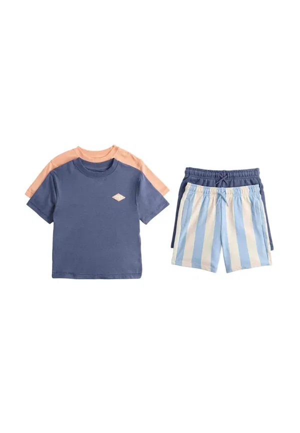 Комплект из 2 предметов: брюки спортивные, полосатые, 2 pack outfit set, Marks & Spencer Mix, синий — фото 4