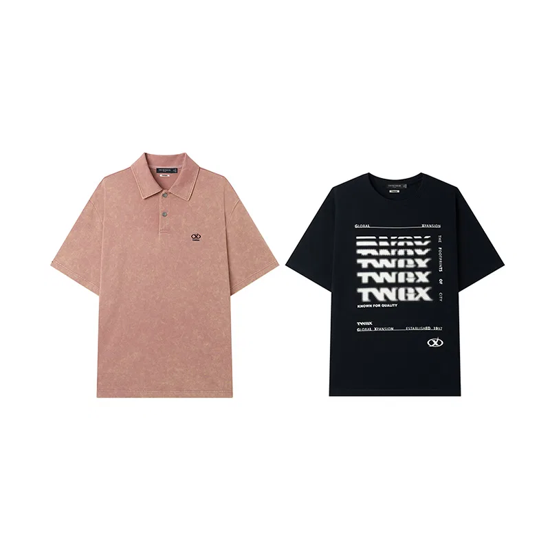 Детское поло с длинным рукавом, комплект из двух футболок, Evergreen Collection, Teenie Weenie Men, Pink/Black