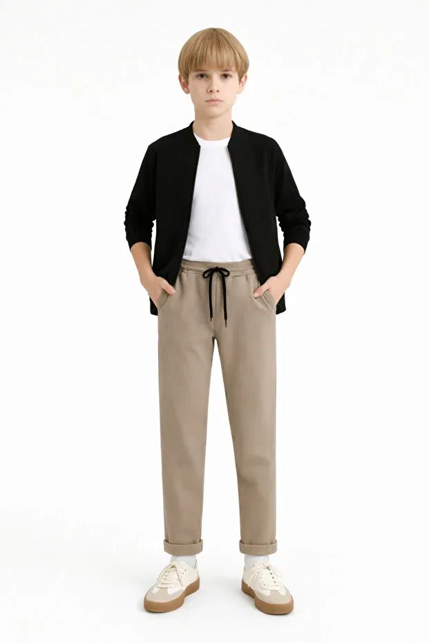 Детские спортивные штаны для мальчиков вафельные Ahengim, Beige