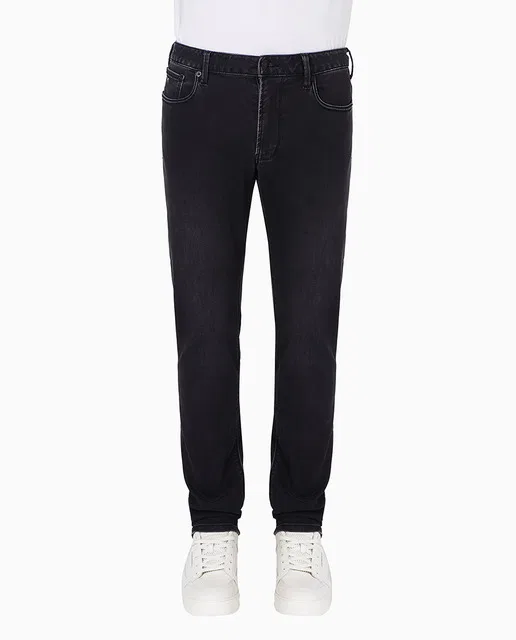 Мужское узкие джинсы, Vaquero J06 Slim Fit Denim Extra Comfort Negro, Emporio Armani, темно-серый — фото 3