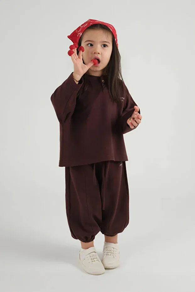 Детская футболка с длинным рукавом с принтом Mioma Kids, Brown — фото 4