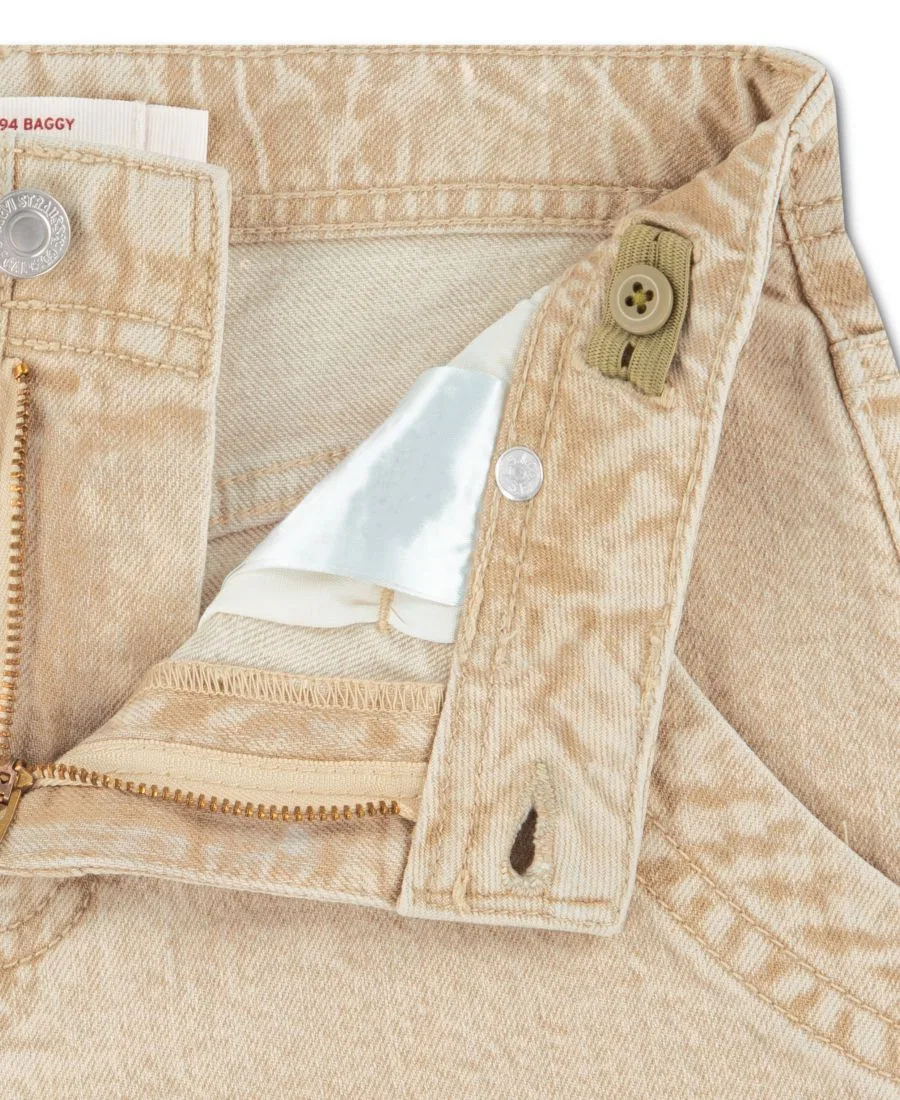Детские джинсы для девочек свободного кроя с широкими штанинами 94' Baggy Wide Leg Jeans Levi's, Light Beige — фото 3