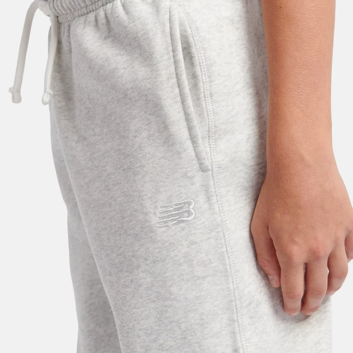 Детские штаны-джоггеры с принтом Brush Back Small Logo New Balance, Ash Heather — фото 3