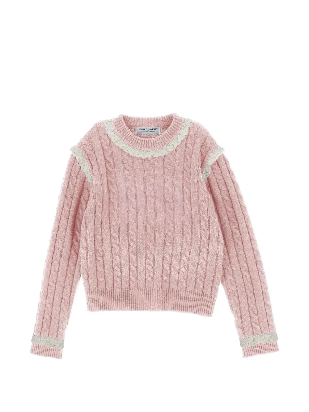 Свитер фактурной вязки Philosophy Di Lorenzo Serafini Kids, розовый