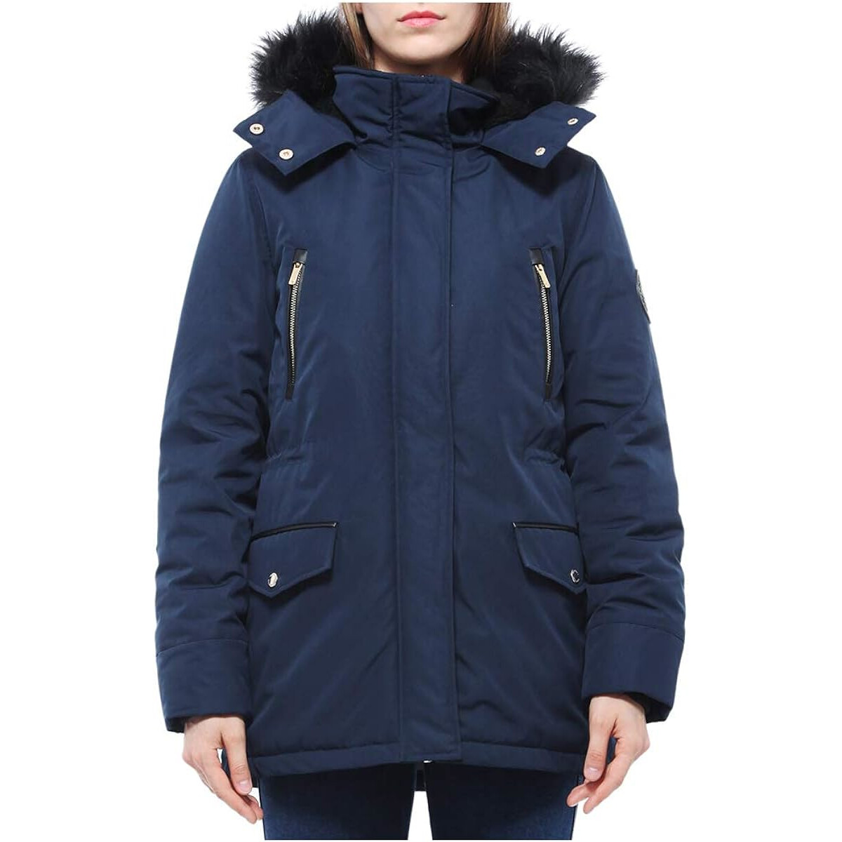 

Парка Rokka&Rolla Water Resistant Hooded Faux Fur, темно-синий