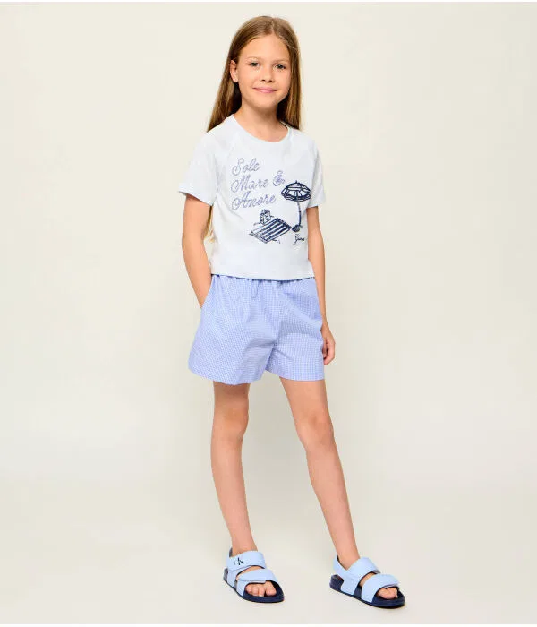 Детская футболка с круглым вырезом Regular Fit Guess, Azzurro — фото 2