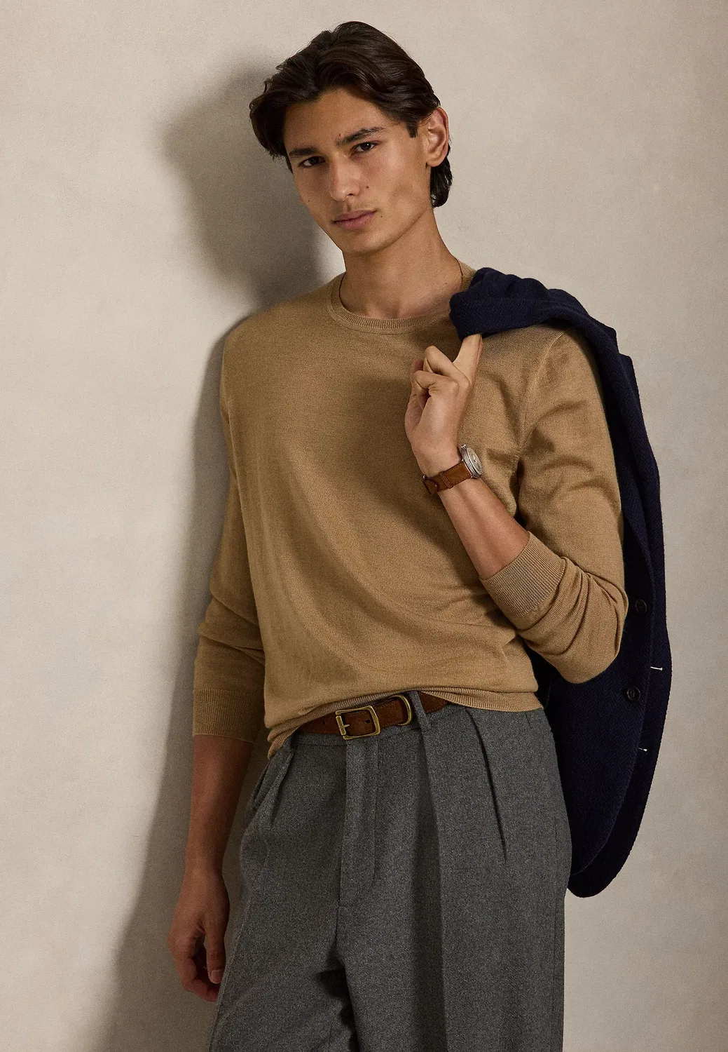 Шерстяной свитер с круглым вырезом, который можно стирать Polo Ralph Lauren, Jicama Brown Heather — фото 4