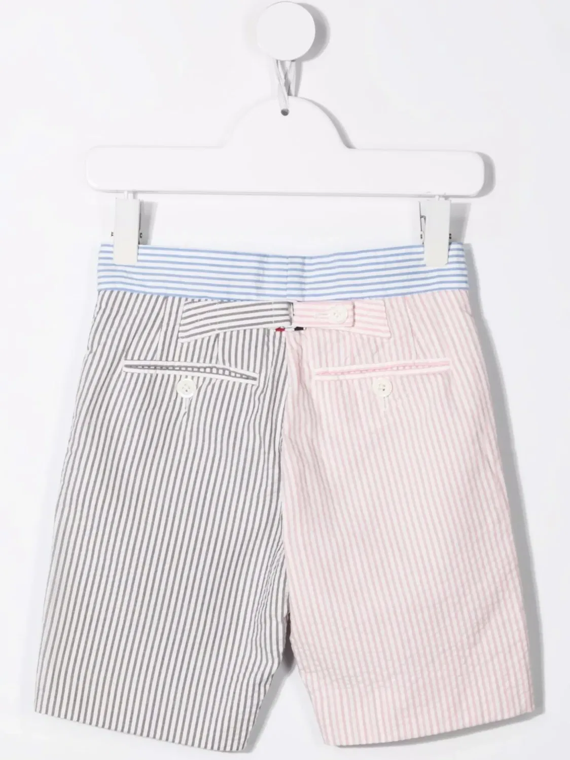 Шорты-бермуды из сирсакера Thom Browne Kids, серый — фото 2