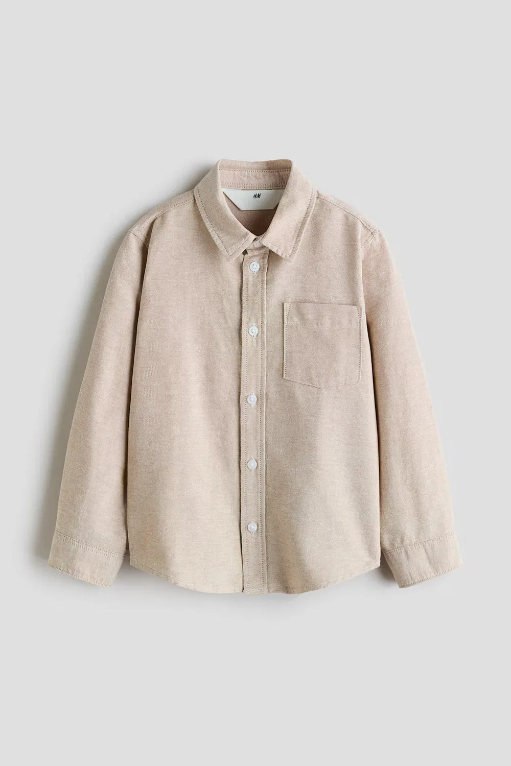 Оксфордская рубашка H&M, Mattbeige — фото 4