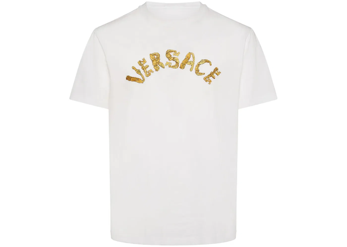 Мужская футболка с принтом Versace Seashell Baroque T-shirt Versace, White/Gold