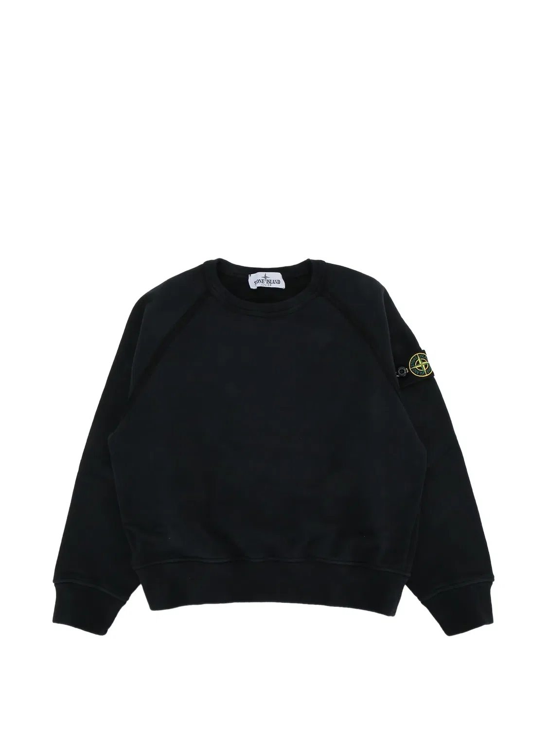 Толстовка с рукавами реглан и нашивкой-логотипом Stone Island Junior, черный