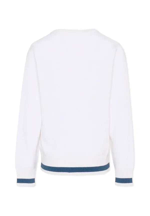 Джемпер хлопковый Maglioni Tru Trussardi Junior белый — фото 2
