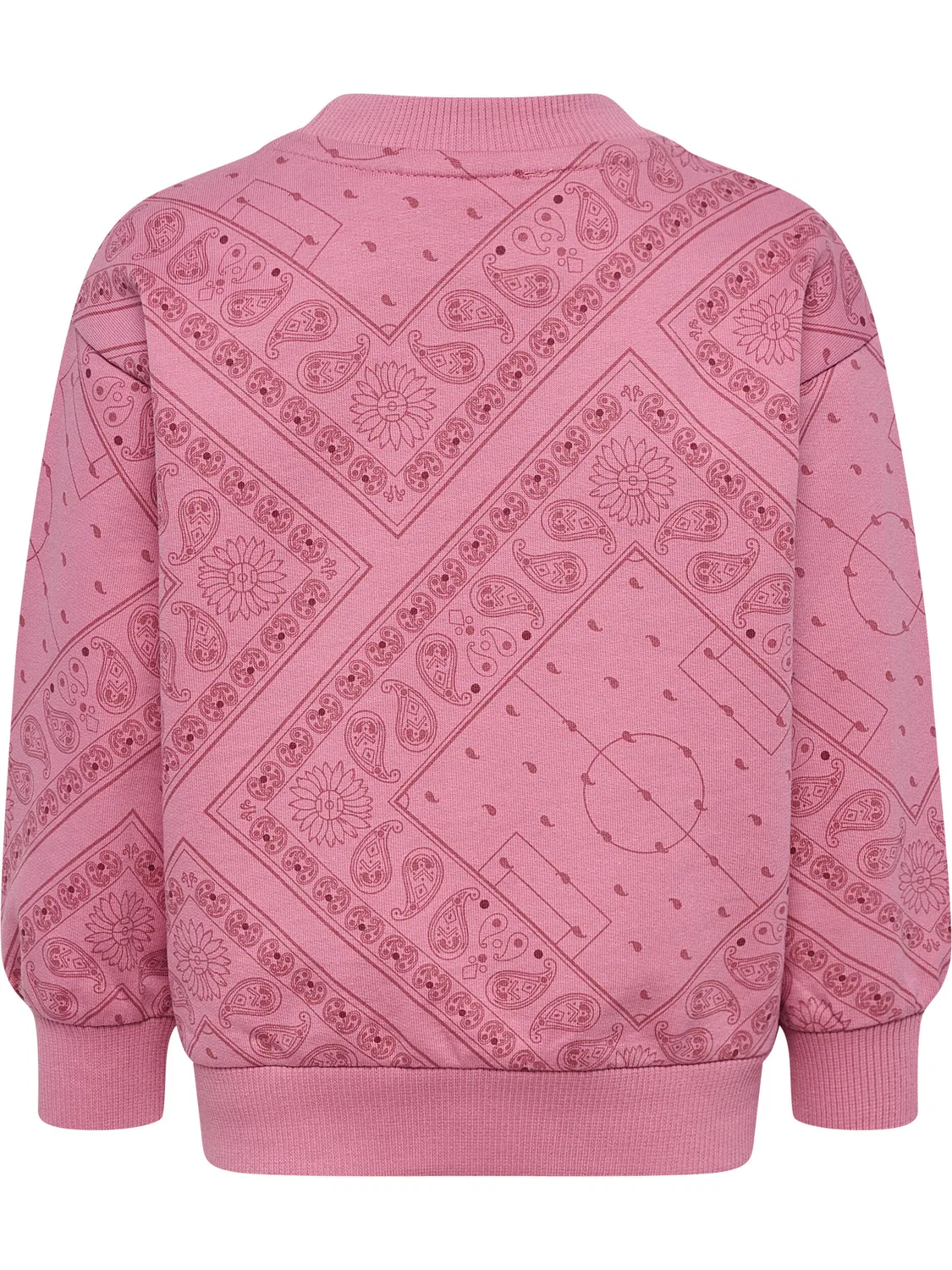 Детский свитшот с принтом Hmlmini Loose Paisley Aop Hummel, Rosa / Bonbonrosa / Hellrosa — фото 2