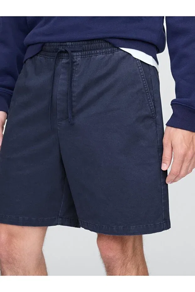 Мужские шорты с эластичным поясом Essential Pull-On Khaki Shorts Gap, Navy Blue-004 — фото 3