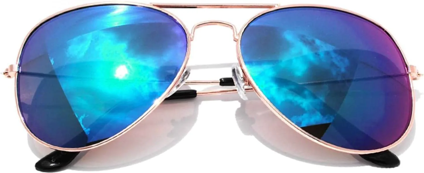 

Солнцезащитные очки-авиаторы OWL для мужчин и женщин, металлическая оправа, различные цвета линз: зеркальные, дымчатые, тонированные, Gold Bluegreen Mirror