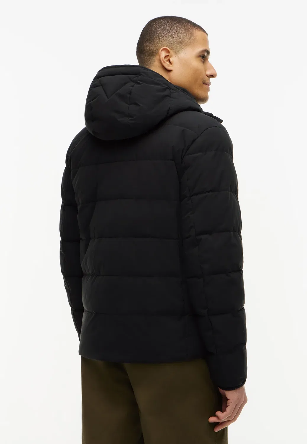 Пуховик со съемным капюшоном, фирменная зимняя куртка Tommy Hilfiger, Black — фото 3
