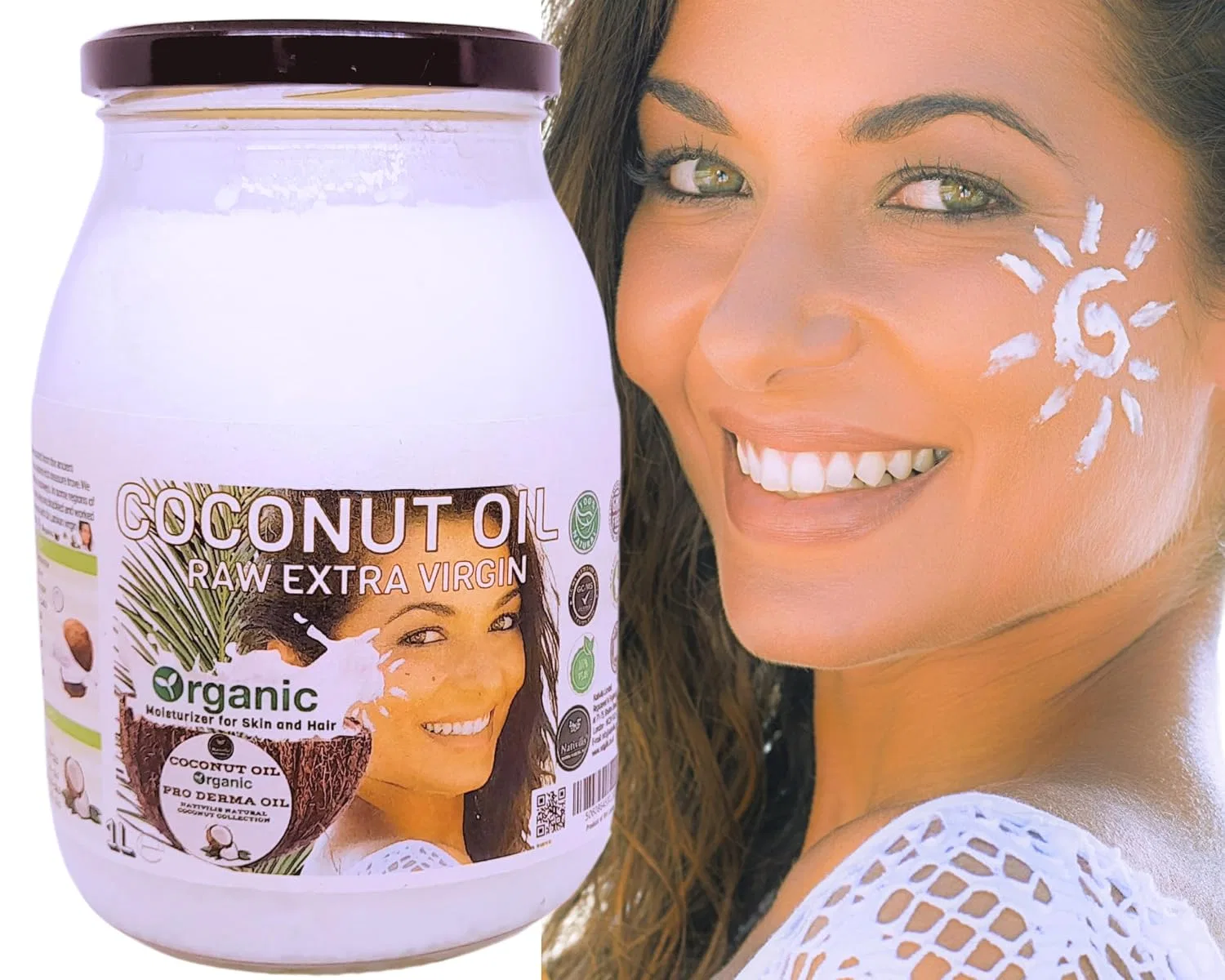 Масло для тела и волос Organic Coconut Oil, Nativilis, 1л, Coconut Nativilis Natural Essential Oils