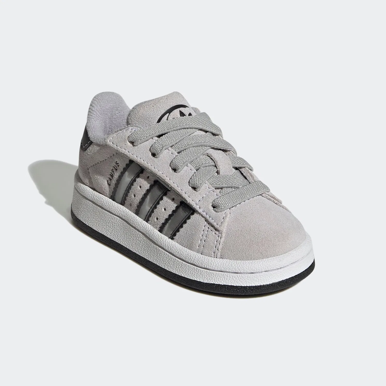 Детские кроссовки с эластичной шнуровкой и липучками Adidas Originals, Grey/Metallic Silver/Black