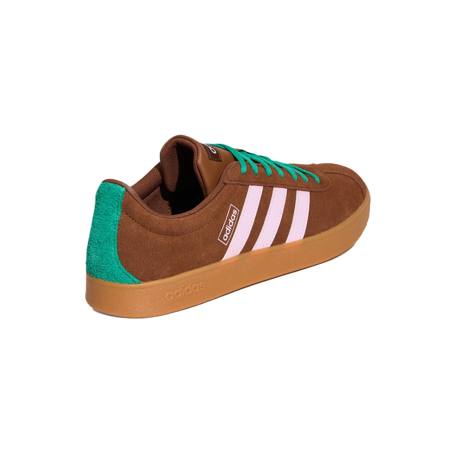 Детские кеды с замшевым верхом Adidas, Цвет Soft Brown Light Purple Lawn Green — фото 4