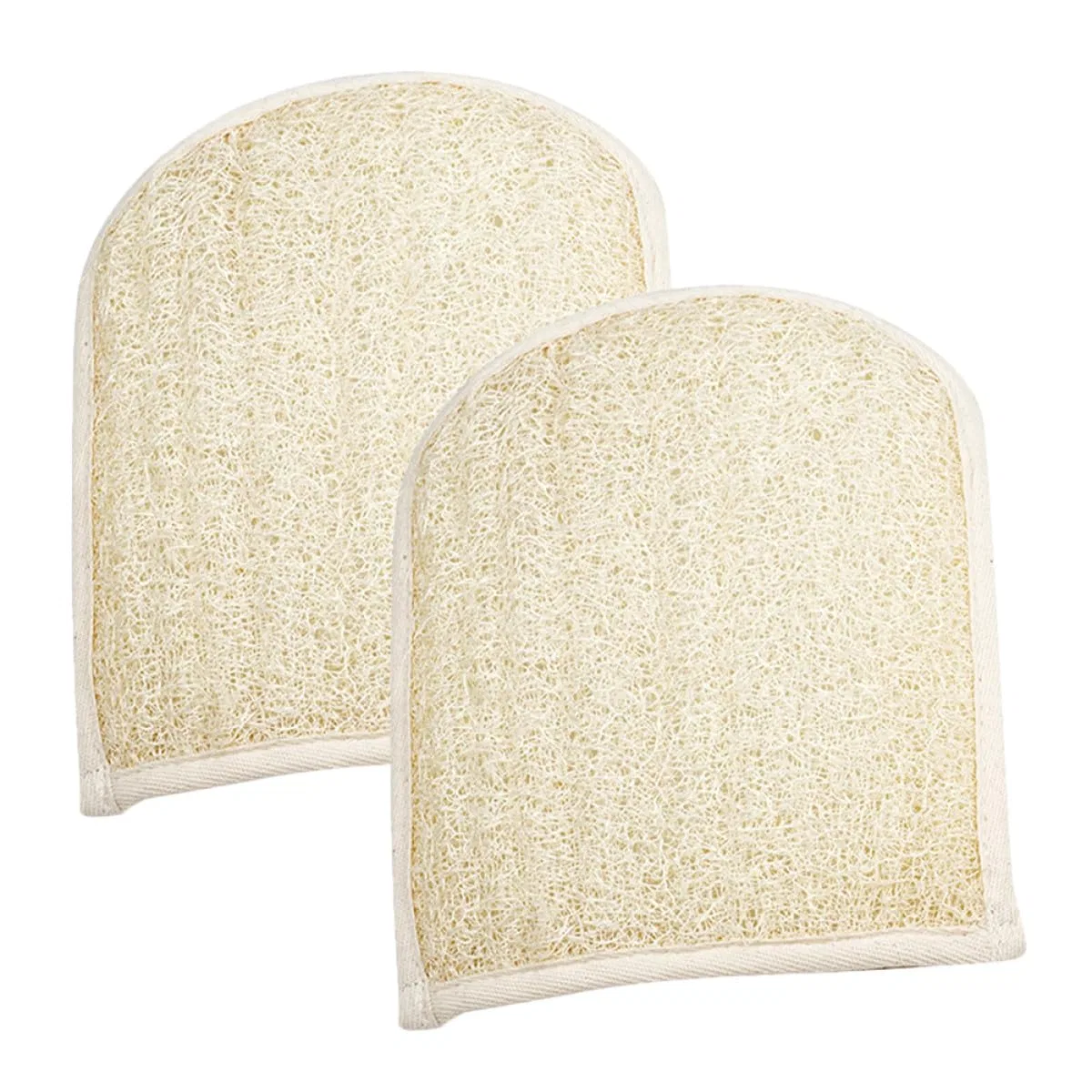 Мочалка для пилинга из люфы и хлопка, GRADENEVE, 2 шт, 20x15x1 см, Beige