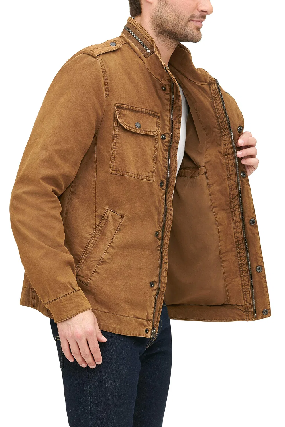 Мужская куртка из хлопка Military Jacket Levi's, Worker Brown Blank — фото 4