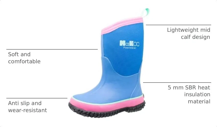 Детские резиновые сапоги для мальчиков и девочек MCIKCC, Blue Pink — фото 3